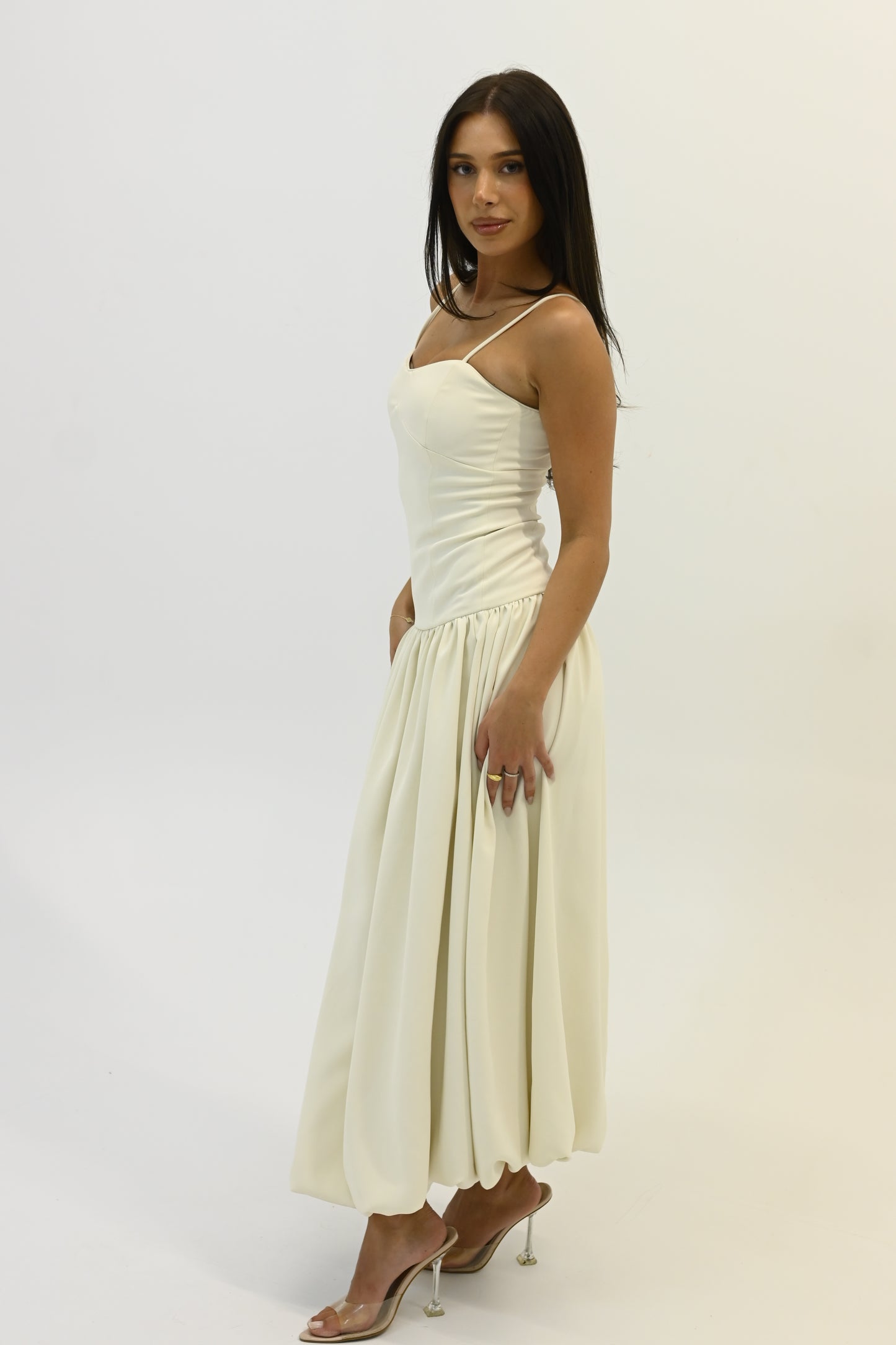 bubble dress - parchment